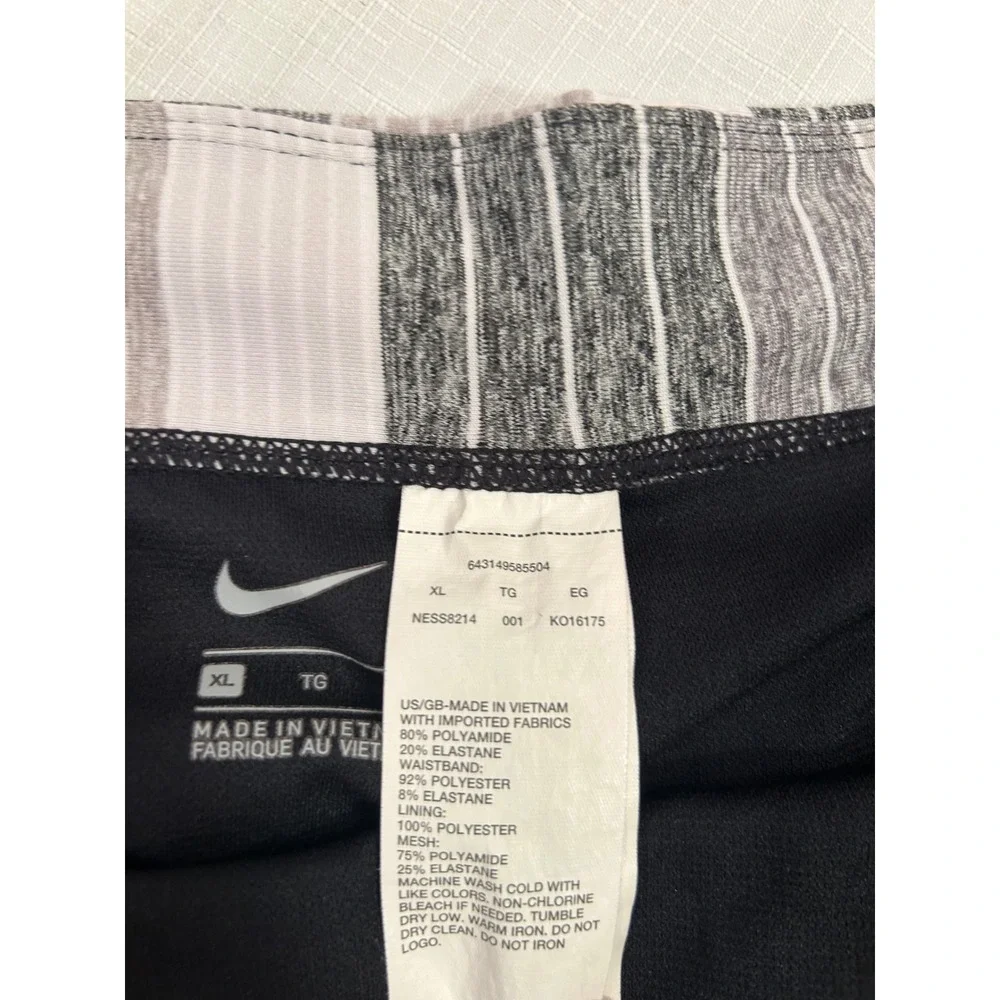 Nike Swim Shorts XL Black Striped Waistband Board Shorts Womens